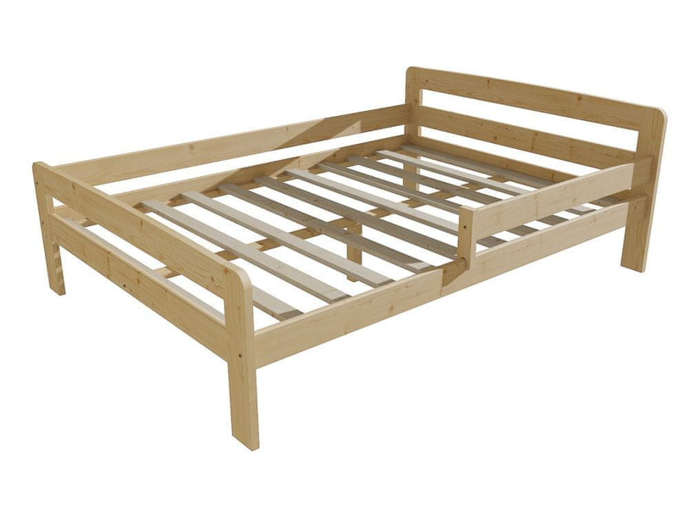 eoshop Detská posteľ so zábranou VMK008C KIDS (Rozmer: 120 x 200 cm, Farba dreva: bezfarebný lak)